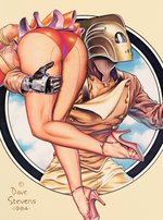 DAVE STEVENS "ROCKETEER AND BETTY" SIGNED PRINT.