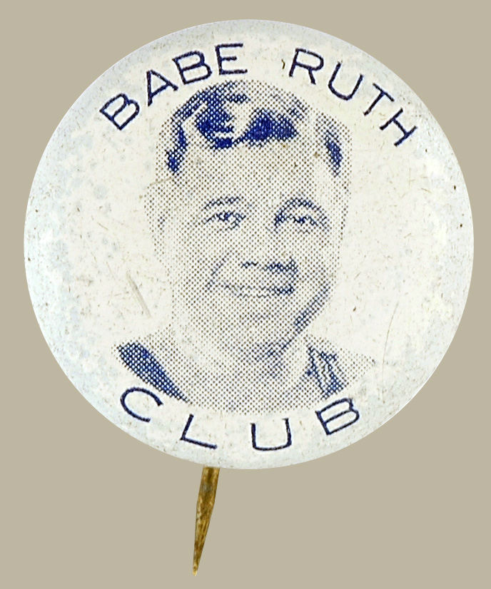 Hake S BABE RUTH CLUB RARE 1930s LITHO BUTTON