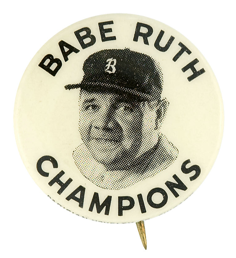 Hake S BABE RUTH CHAMPIONS QUAKER CEREALS 1935 PREMIUM BUTTON