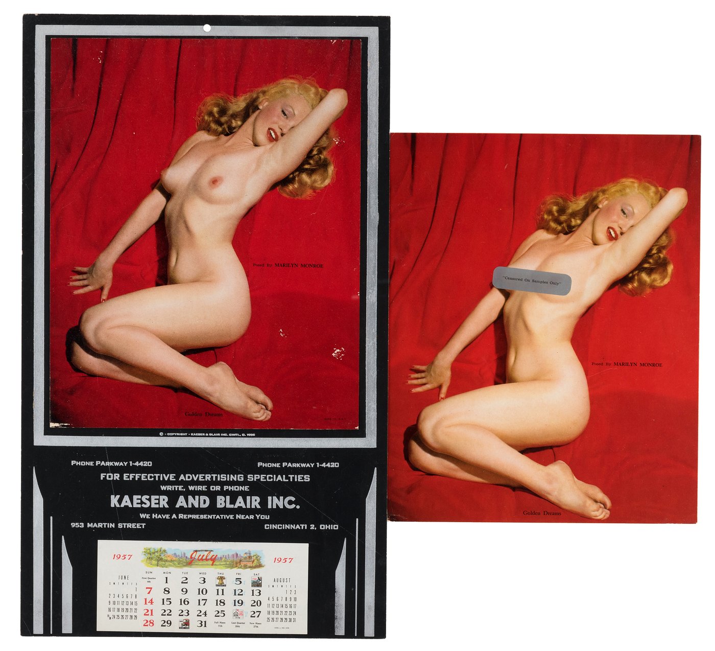 Hake S Marilyn Monroe Golden Dreams Nude Pin Up Sample Calendar