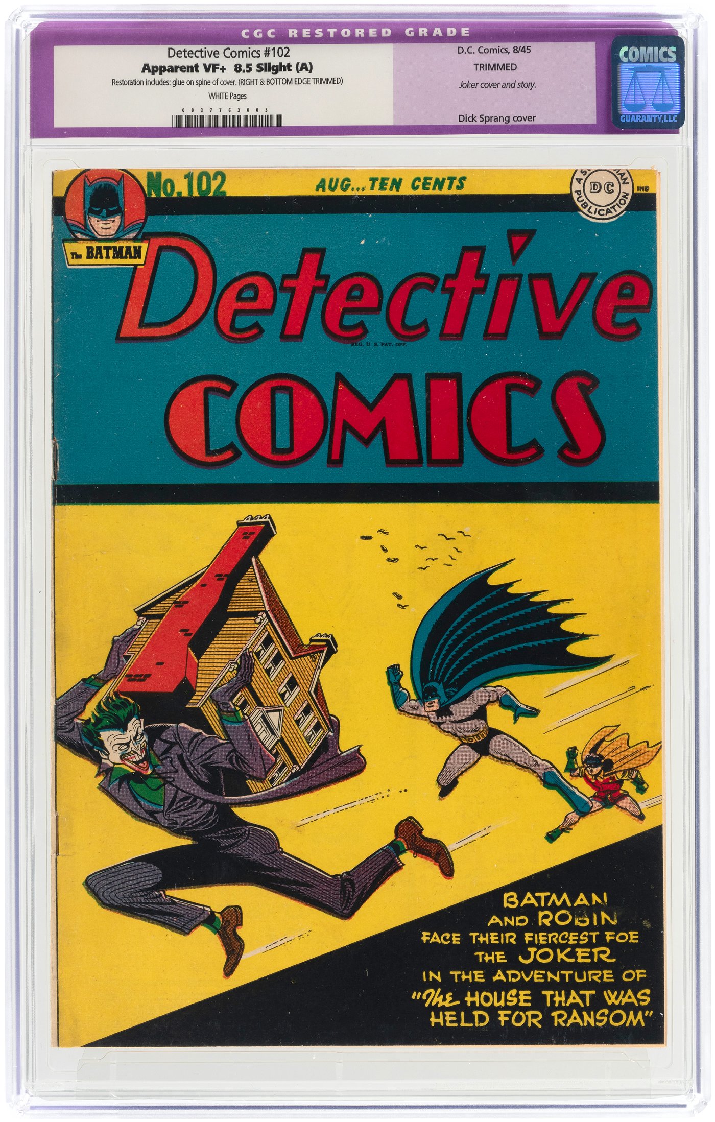 Hake S Detective Comics September Cgc Restored Apparent