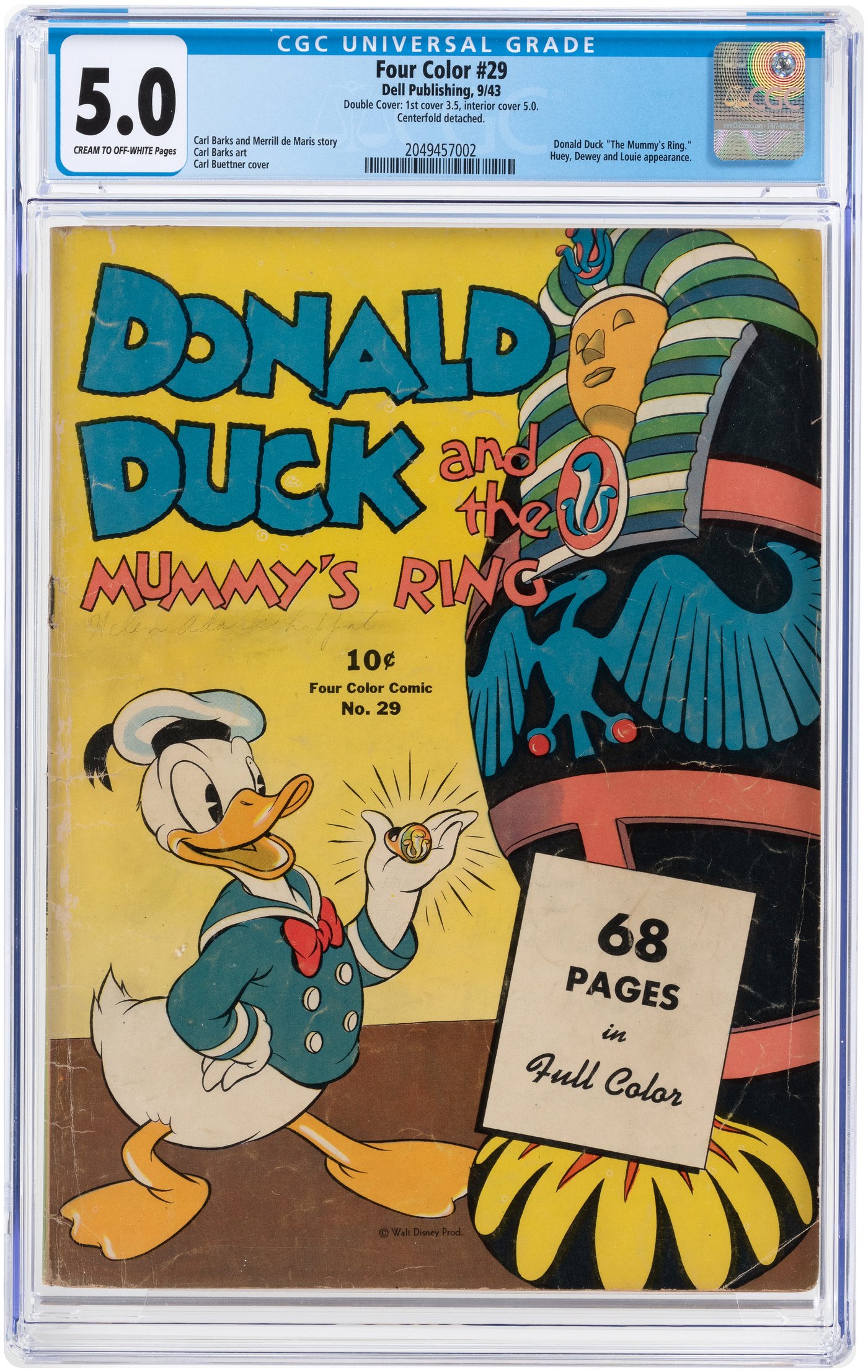 Hake S Four Color September Cgc Vg Fine Donald Duck