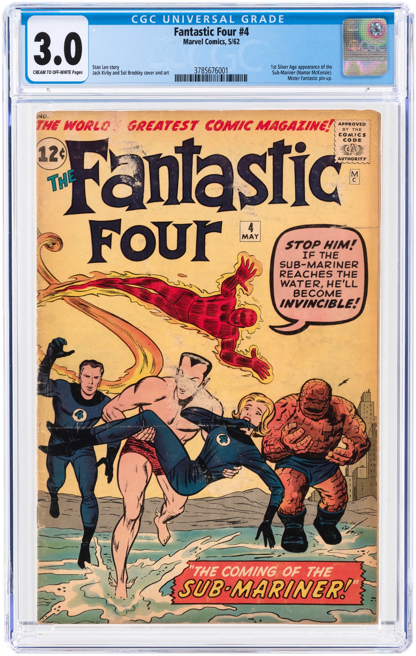 Hake S FANTASTIC FOUR 4 MAY 1962 CGC 3 0 GOOD VG FIRST SILVER AGE