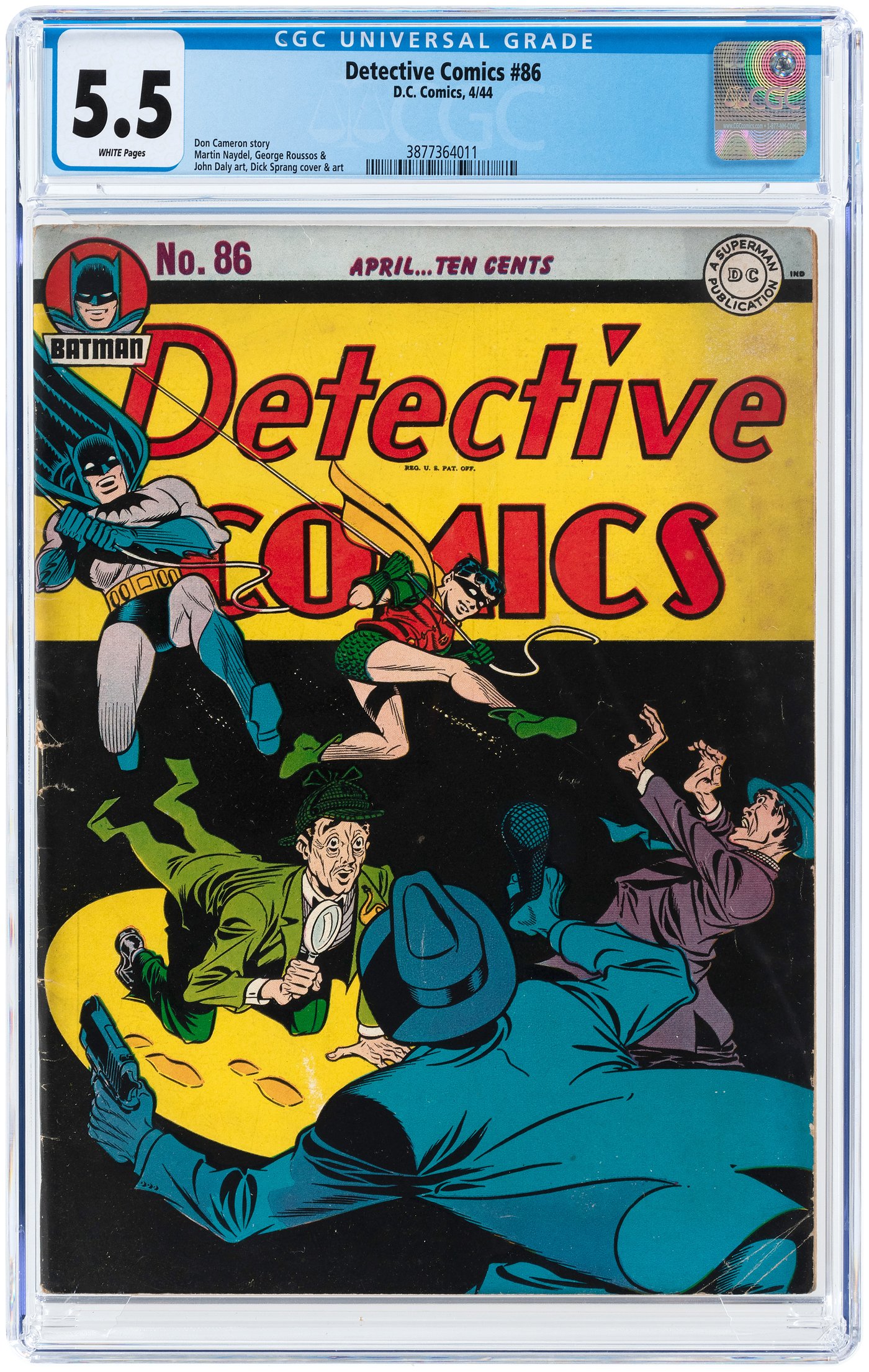 Hake S DETECTIVE COMICS 86 APRIL 1944 CGC 5 5 FINE