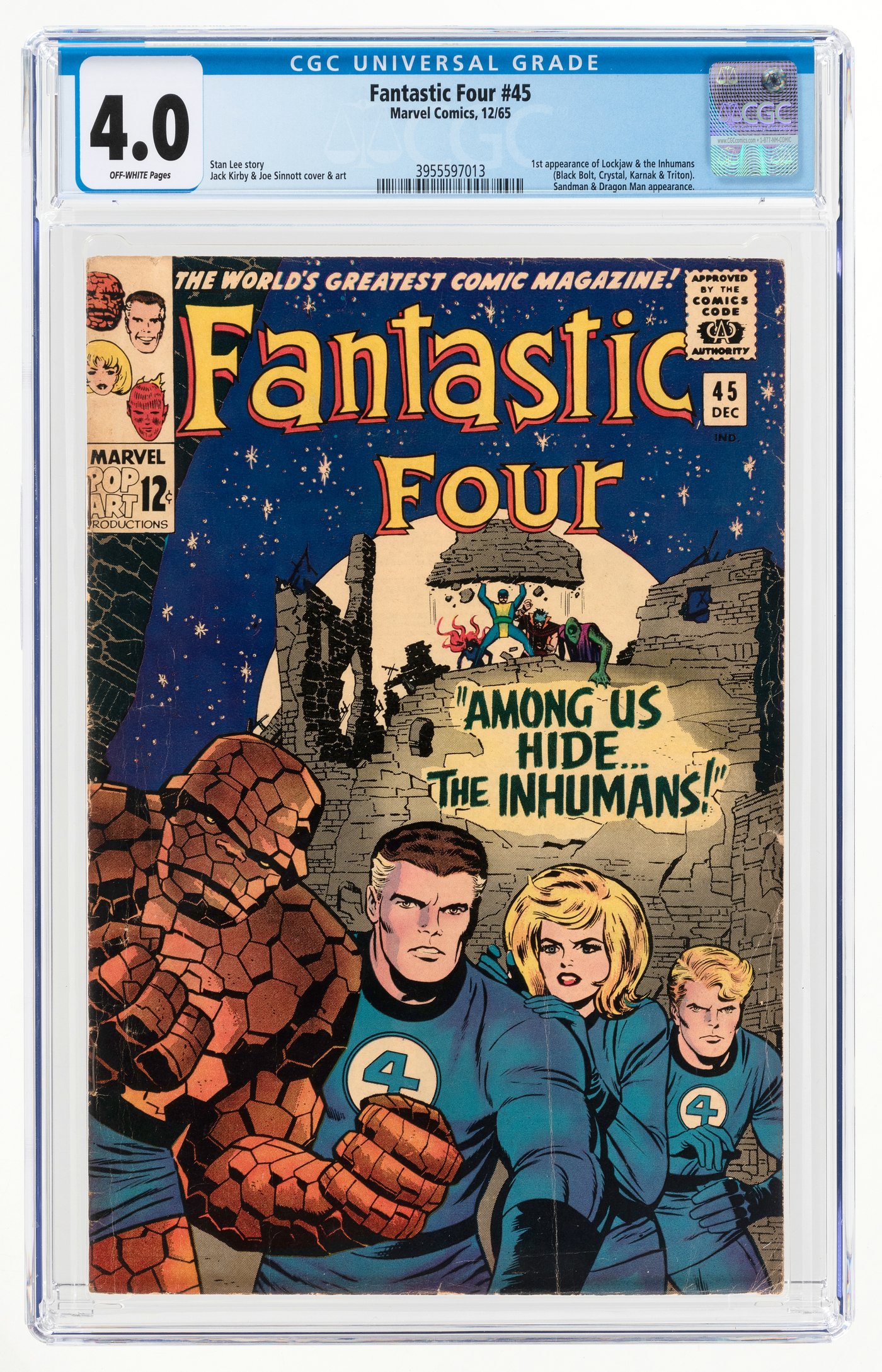 Hake S Fantastic Four December Cgc Vg First Inhumans