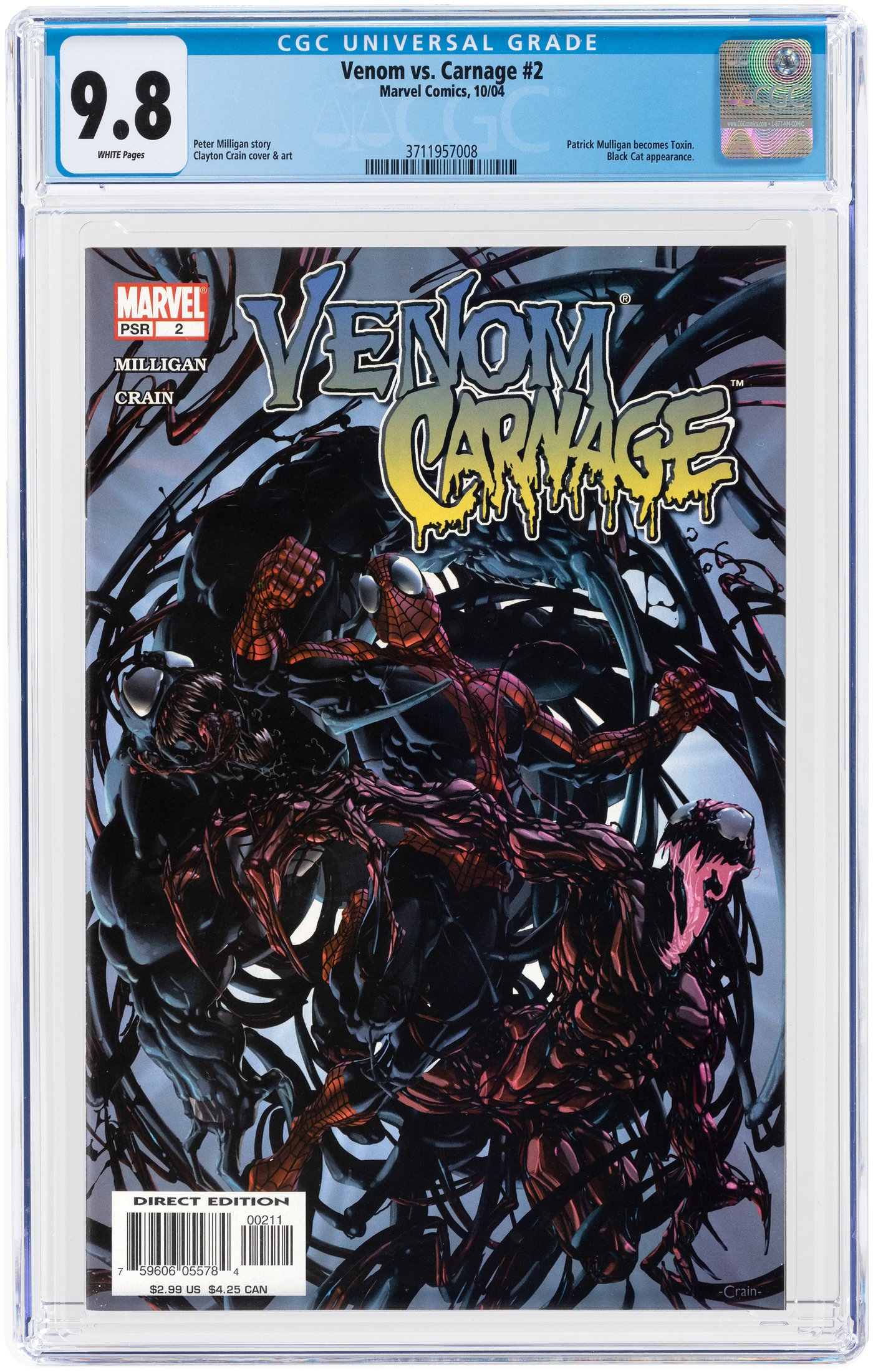 Hake S VENOM VS CARNAGE 2 OCTOBER 2004 CGC 9 8 NM MINT PATRICK