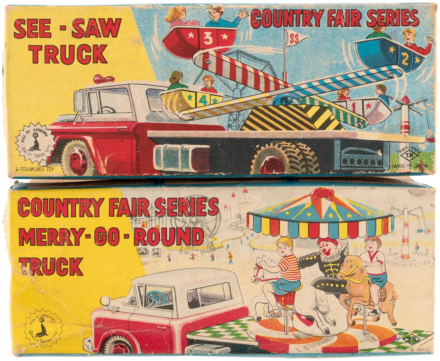 Hake S Country Fair Series Merry Go Round And See Saw Truck Pair In