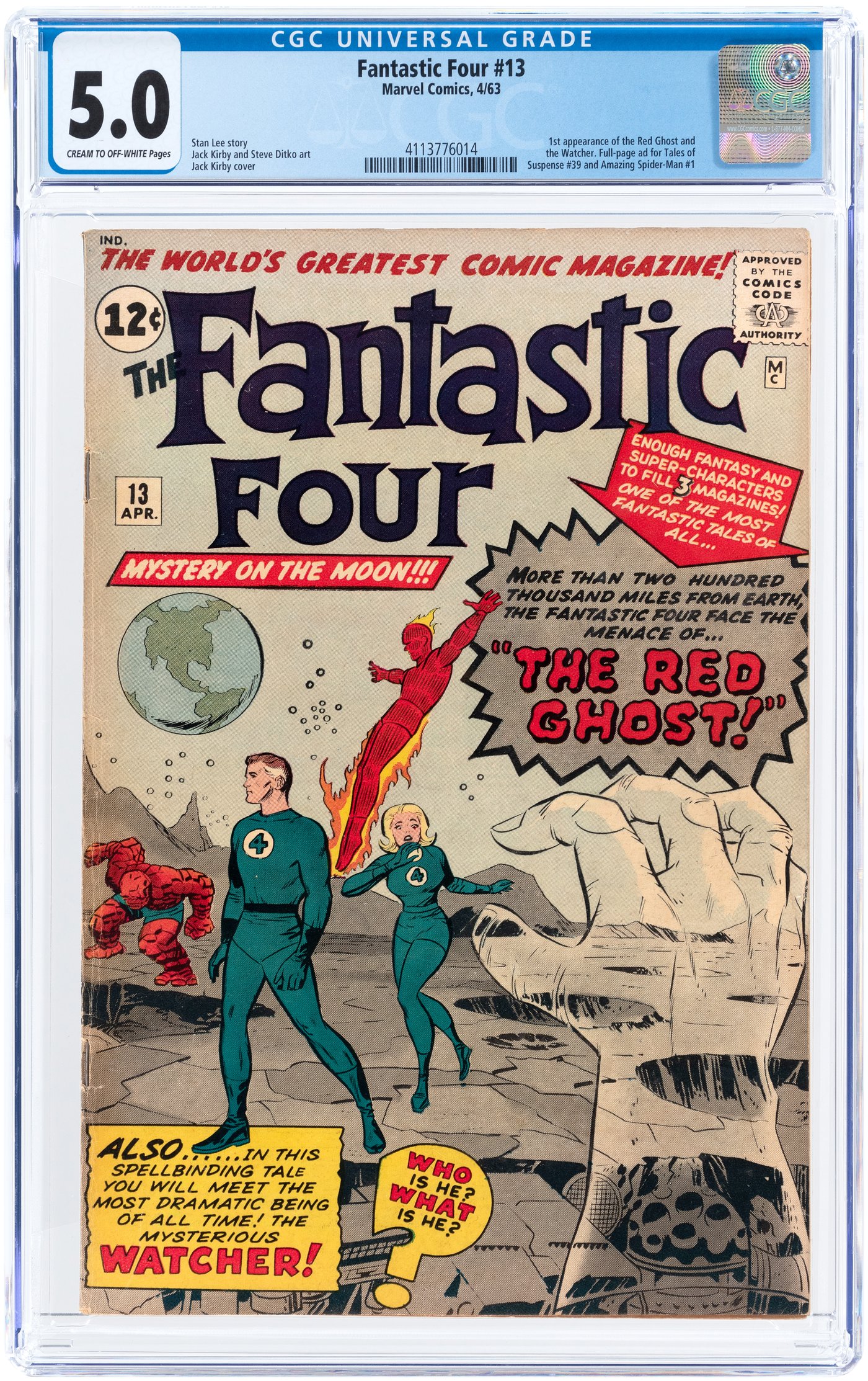 Hake S Fantastic Four April Cgc Vg Fine First Red Ghost