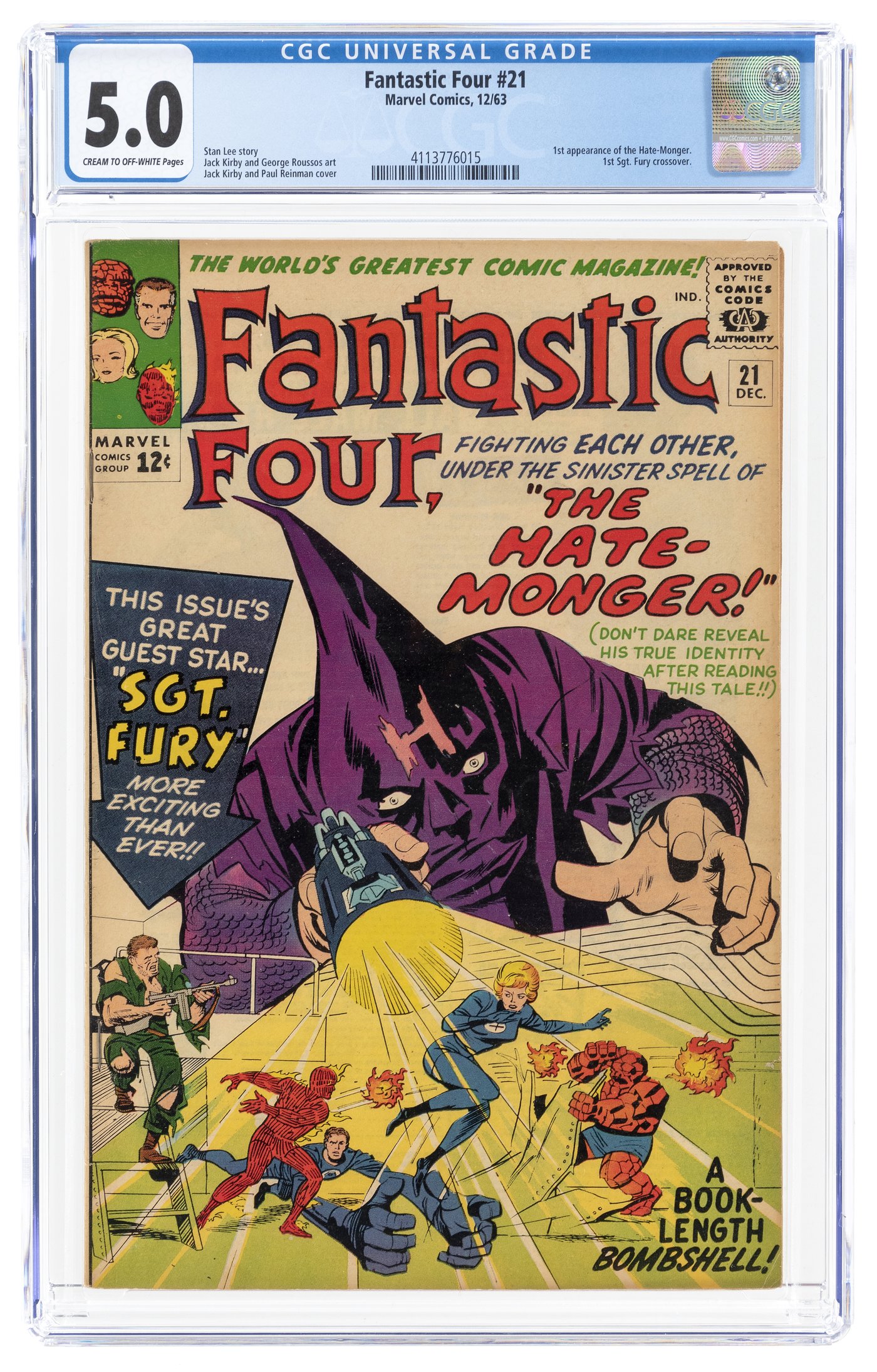 Hake S Fantastic Four December Cgc Vg Fine First Hate