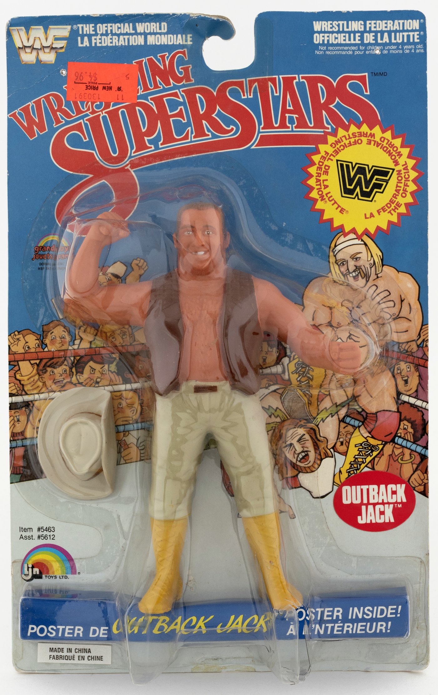 Hake S WWF LJN WRESTLING SUPERSTARS SERIES 4 OUTBACK JACK CANADIAN