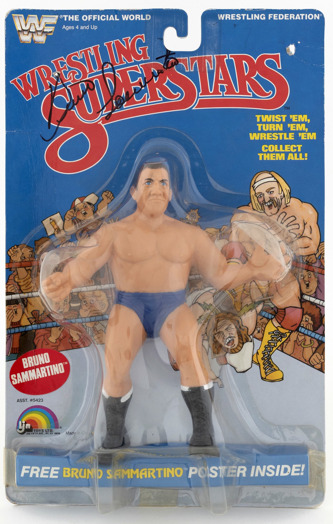 Hake S WWF LJN WRESTLING SUPERSTARS SERIES 3 BRUNO SAMMARTINO CARDED