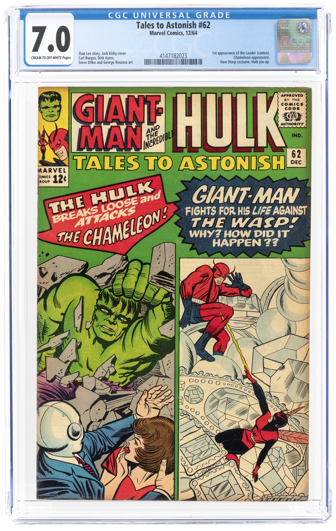 Hake S TALES TO ASTONISH 62 DECEMBER 1964 CGC 7 0 FINE VF FIRST