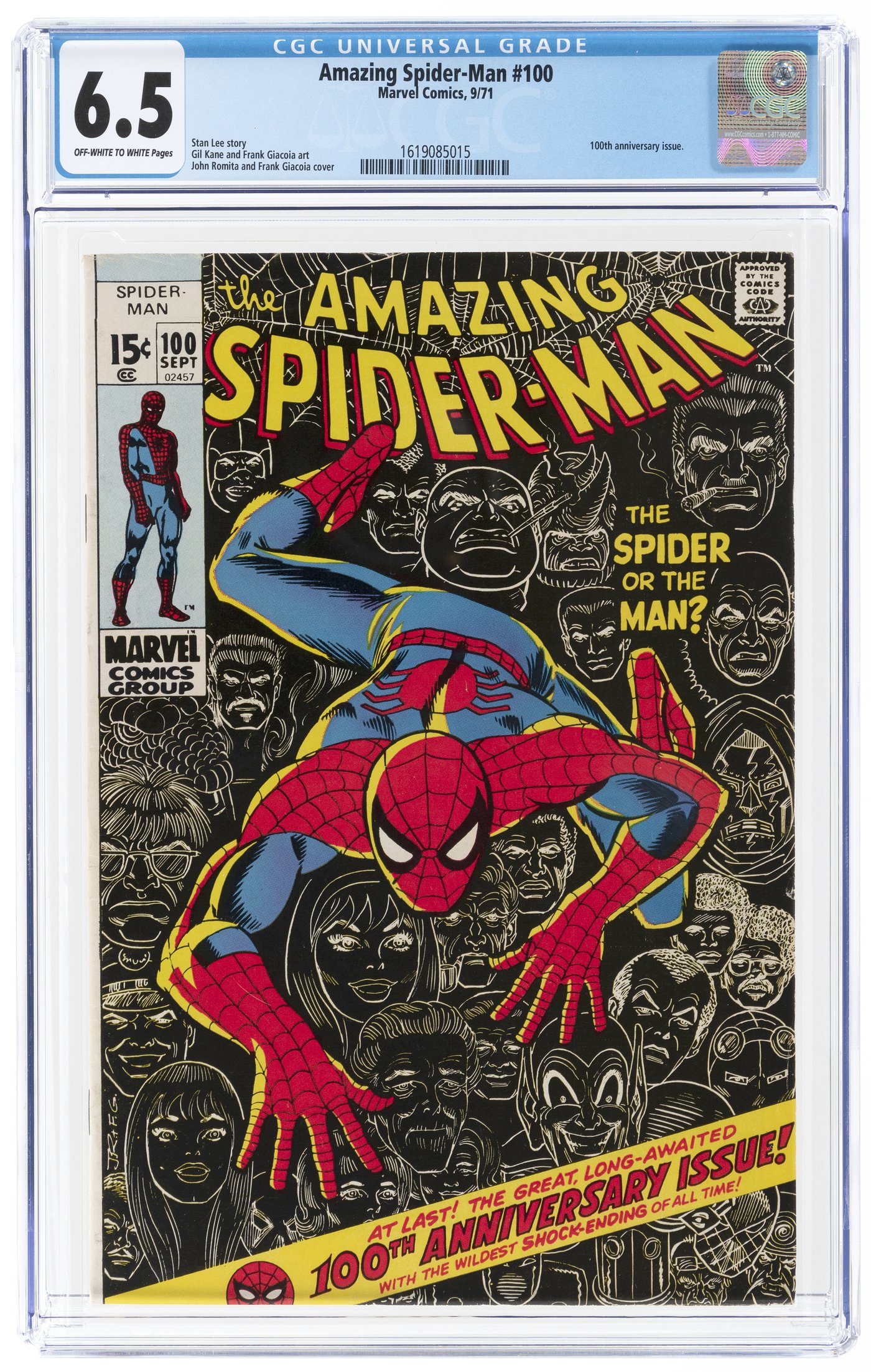 Hake S AMAZING SPIDER MAN 100 SEPTEMBER 1971 CGC 6 5 FINE