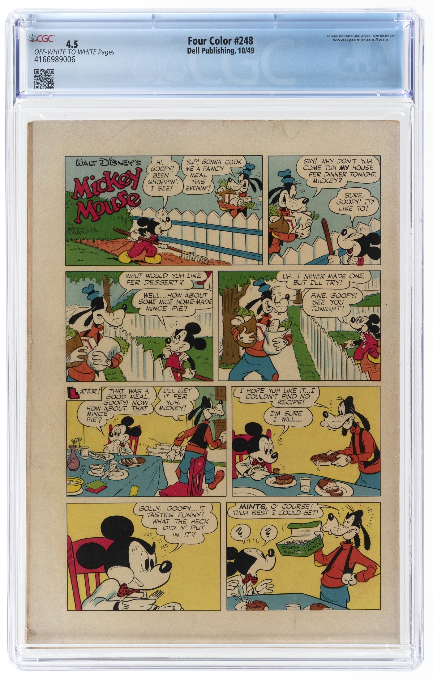 Hake S Four Color October Cgc Vg Mickey Mouse