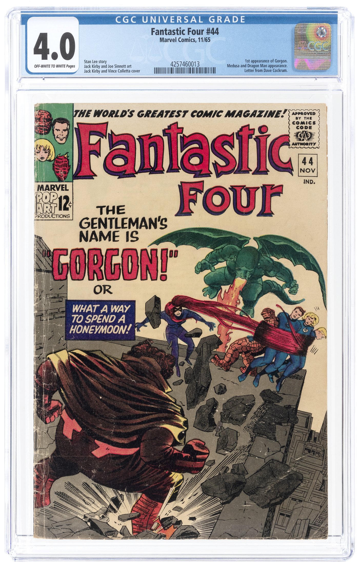 Hake S Fantastic Four November Cgc Vg First Gorgon