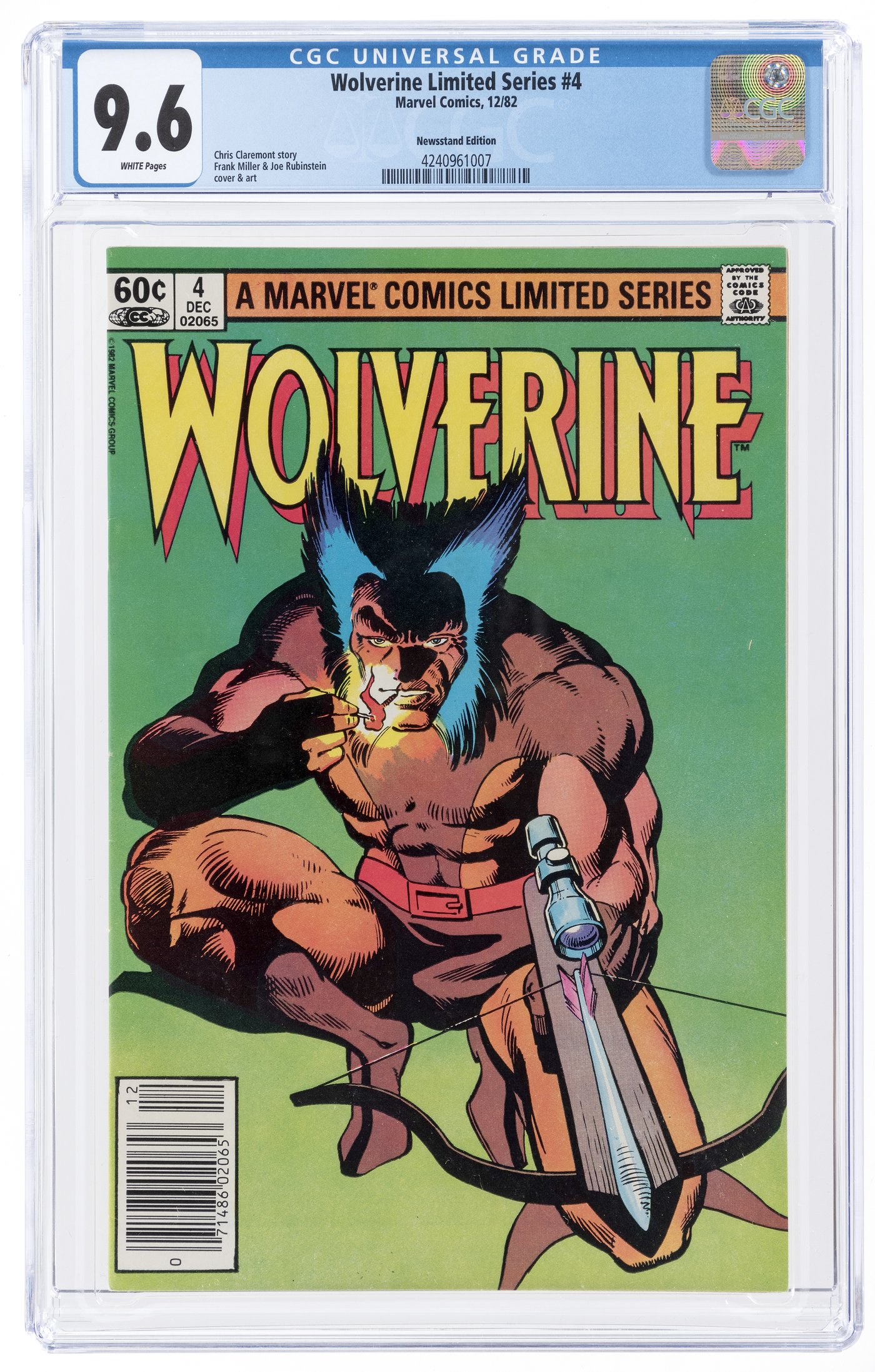 Hake S WOLVERINE LIMITED SERIES 4 DECEMBER 1982 CGC 9 6 NM