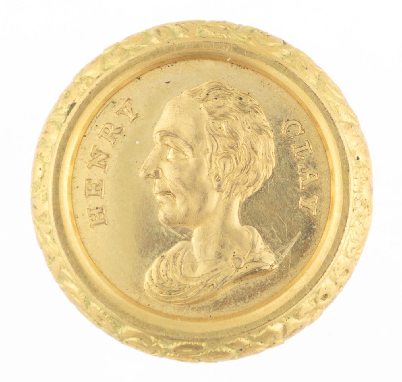 Hake S HENRY CLAY HIGH RELIEF GILT PORTRAIT CLOTHING BUTTON