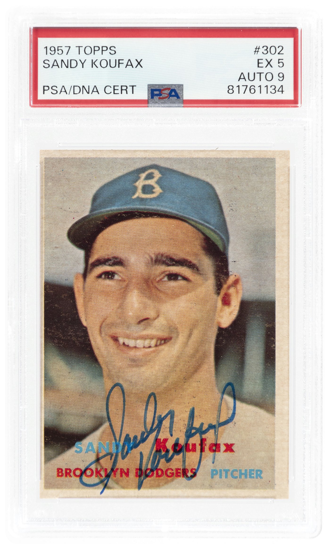 Hake S Topps Sandy Koufax Hof Psa Dna Ex Autograph