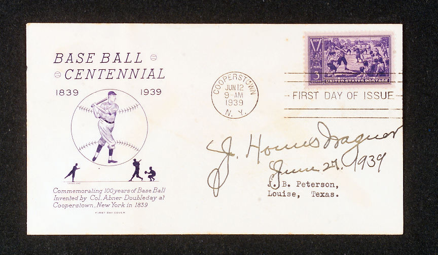 Hake S Honus Wagner Signed Centennial First Day Cover Envelope