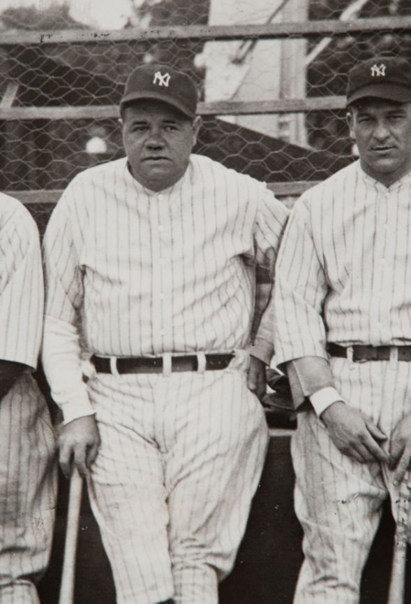 Hake S New York Yankees News Service Photo With Babe Ruth