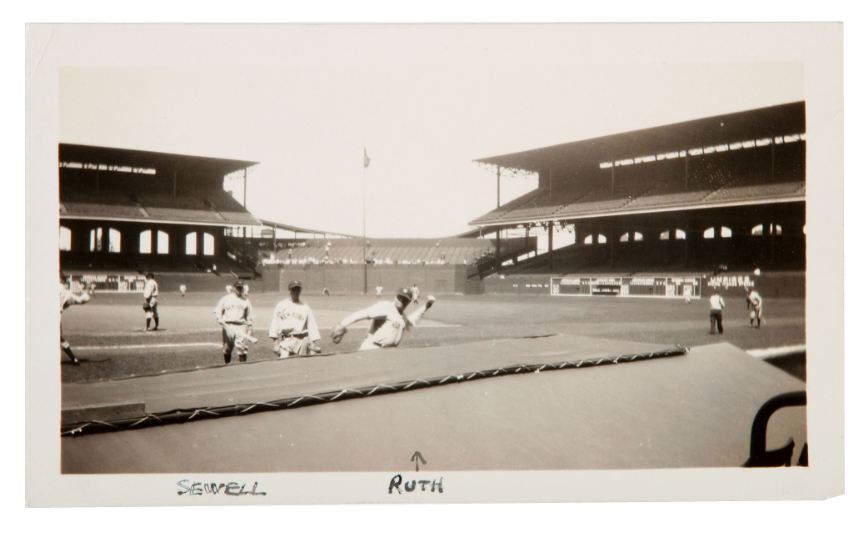 Hake S Babe Ruth Practicing Vintage Snapshot