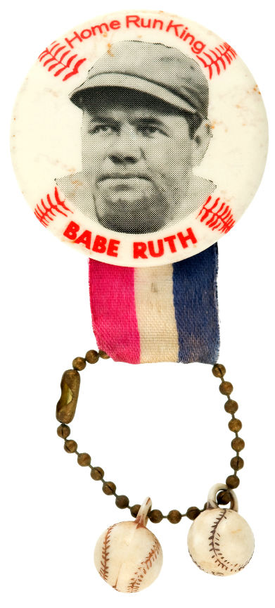 Hake S Rare Original Button Home Run King Babe Ruth