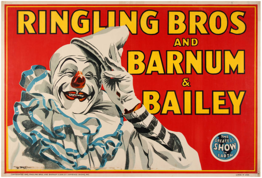 Hake S Ringling Barnum Bailey Circus Clown Poster