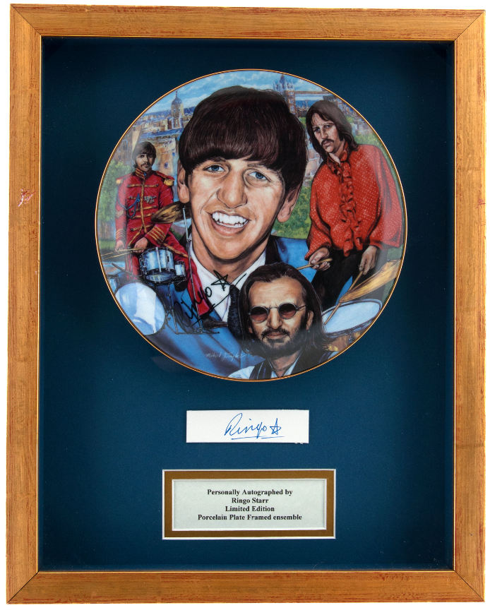 Hake S RINGO STARR LIMITED EDITION PLATE AUTOGRAPH DISPLAY