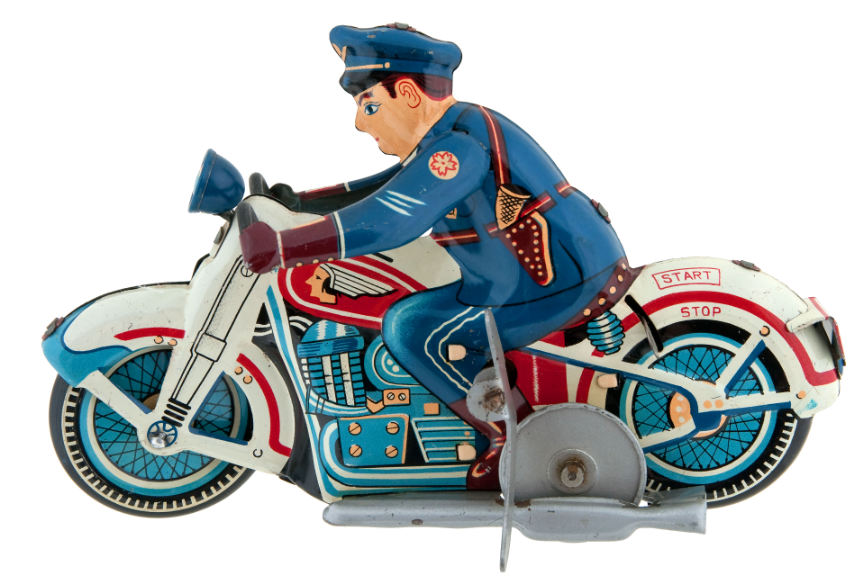 Hake S Linemar Tin Litho Policeman On Motorcycle Wind Up