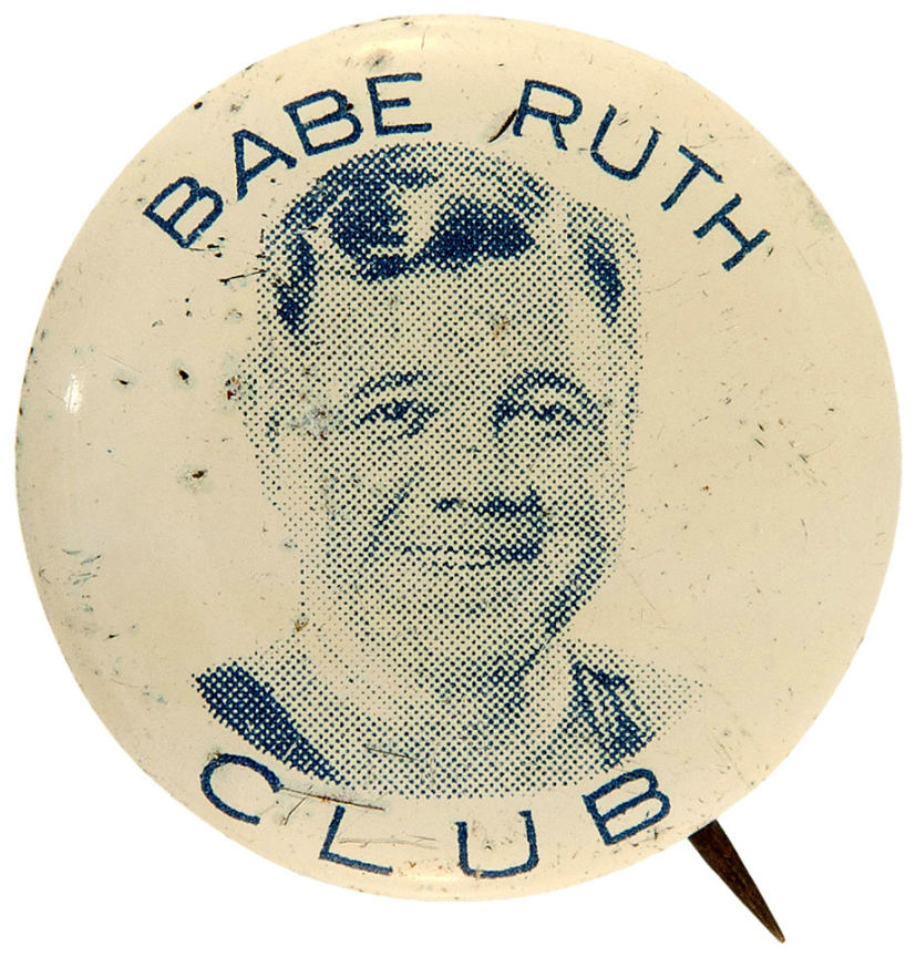 Hake S BABE RUTH CLUB C 1934 PORTRAIT BUTTON