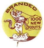 BOY SCOUT RARE 1930 RECRUITMENT BUTTON.