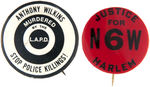 SCARCE PAIR OF CIVIL RIGHTS BUTTONS FOR ANTHONY WILKINS AND "THE HARLEM 6."