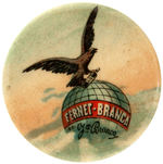 "FERNET-BRANCA" DOUBLE SIDED CELLULOID WHICH OPENS TO SERVE AS PILL CASE.