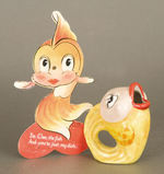 "CLEO" FROM PINOCCHIO RARE TOOTHBRUSH HOLDER AND VALENTINE.