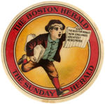 "THE BOSTON HERALD/THE SUNDAY HERALD" SUPERBLY COLORED EARLY 1900s POCKET MIRROR.