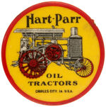 "HART-PARR OIL TRACTORS" GRAPHIC AND RARE BUTTON.