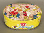 NORWEGIAN FOOD PRODUCT TIN FEATURING THE SEVEN DWARFS.