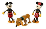 MICKEY/MINNIE MOUSE AND PLUTO FUN-E-FLEX FIGURE SET.