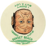 "SUNSET BEACH ON LAKE ONTARIO" HAPPY FACE SAD FACE POCKET MIRROR.