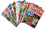 EC COMICS DISPLAY BOX WITH 11 REPRINT VOLUMES.