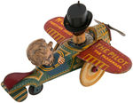 CHARLIE "McCARTHY THE PILOT - MORTIMER SNERD THE PASSENGER" MARX FACTORY PROTOTYPE WIND-UP PLANE.