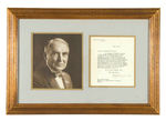 PRESIDENT WARREN G. HARDING SIGNED LETTER DISPLAY.