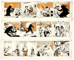 19 CONSECUTIVE 1941 ORIGINAL ART DAILY COMIC STRIPS PUBLISHED IN "THE LONE RANGER" COMIC BOOK #1.