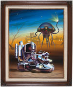 H.G. WELLS "THE TIME MACHINE/THE WAR OF THE WORLDS" BARCLAY SHAW ORIGINAL BOOK COVER PAINTING.