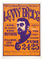 BILL GRAHAM CONCERT POSTER BG-13 FEATURING LENNY BRUCE.