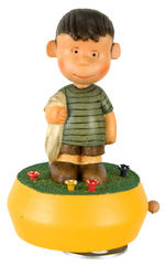 LINUS WOODEN FIGURAL MUSIC BOX