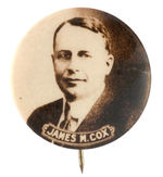 "JAMES M. COX" REAL PHOTO BUTTON HAKE #2024.