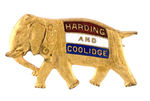 "HARDING AND COOLIDGE" ELEPHANT PIN UNLISTED VARIETY.