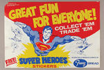 "SUPER HEROES STICKERS" STORE DISPLAY SIGN.