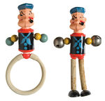 POPEYE CELLULOID BABY RATTLE FIGURAL PAIR.